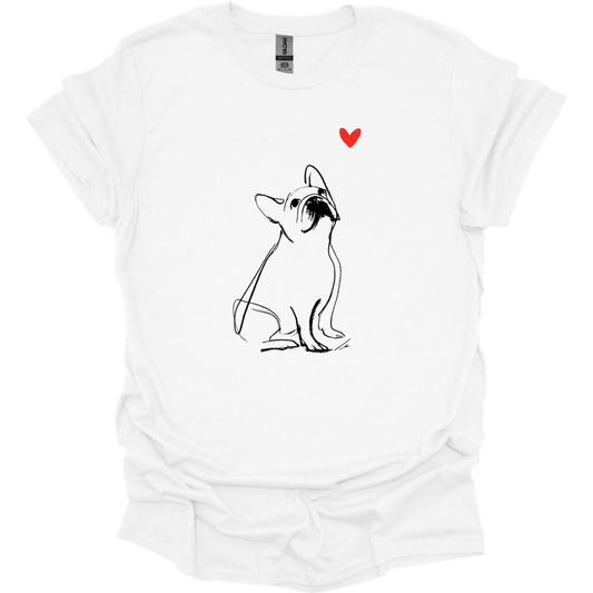 French Bulldog - Sketch Dog T-Shirt - White