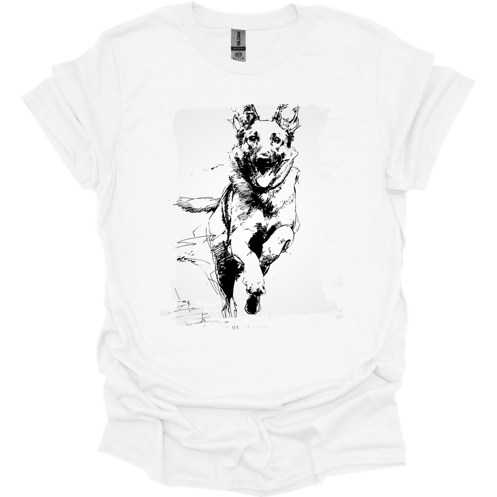 Belgian Malinois - Running Dog T-Shirt - White
