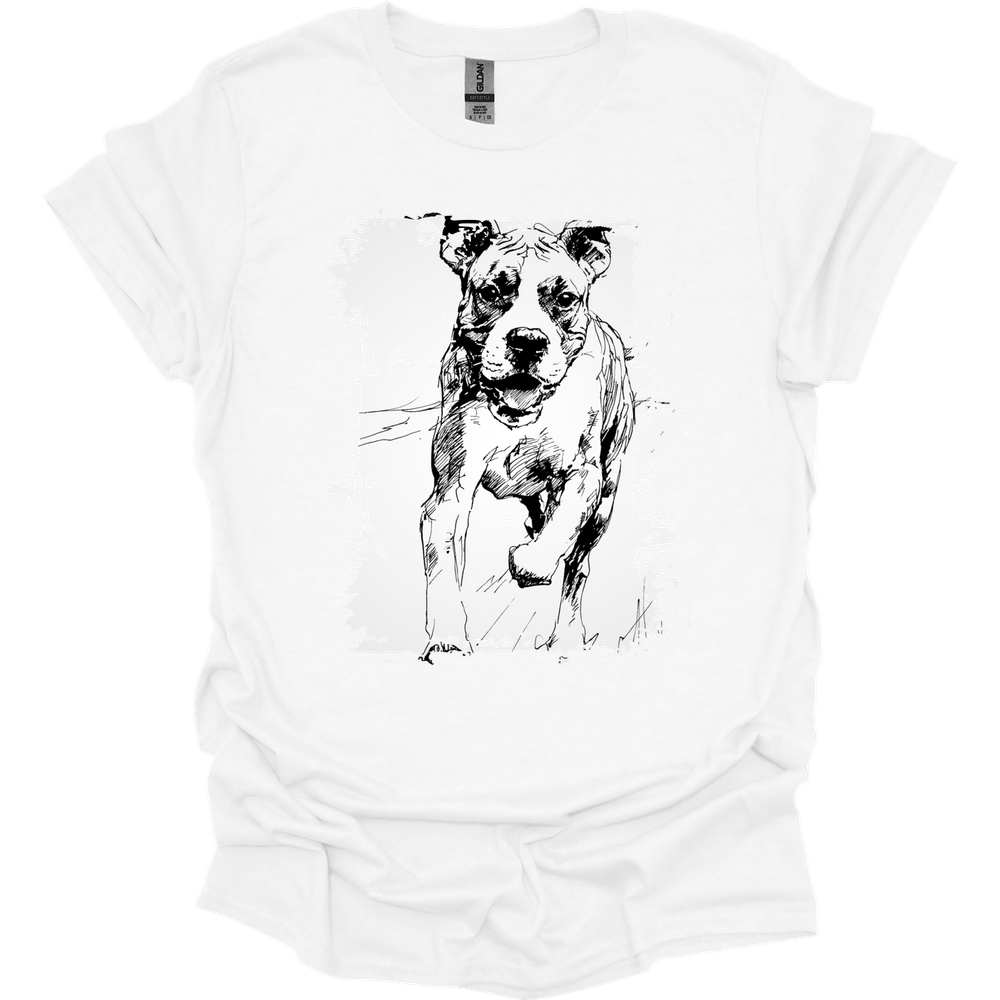Boxer - Running Dog T-Shirt - White