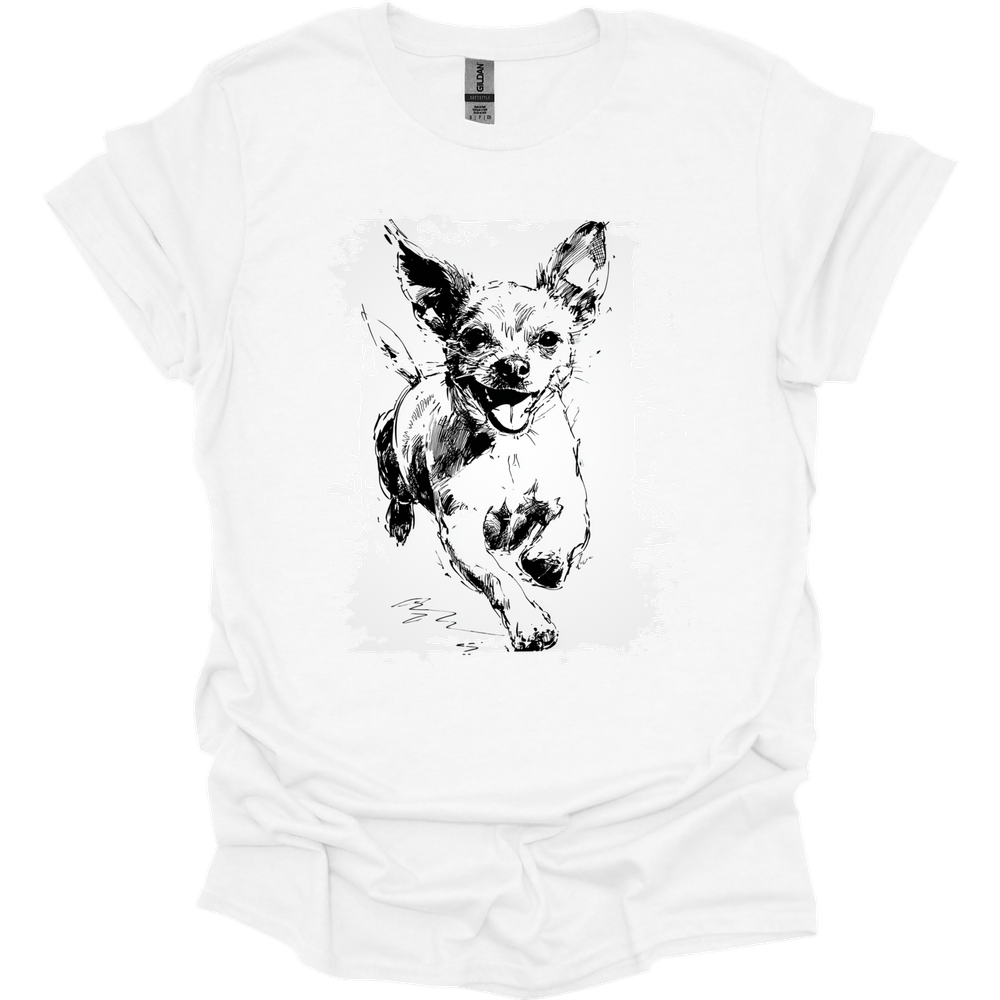 Chihuahua - Running Dog T-Shirt - White