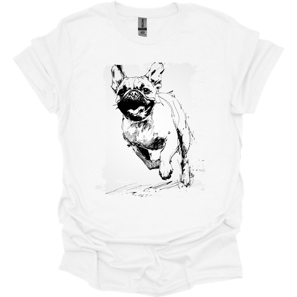 Pug - Running Dog T-Shirt - White