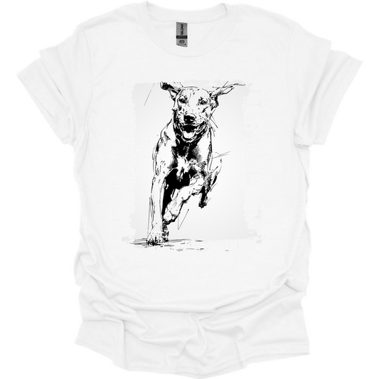 Rhodesian Ridgeback - Running Dog T-Shirt - White