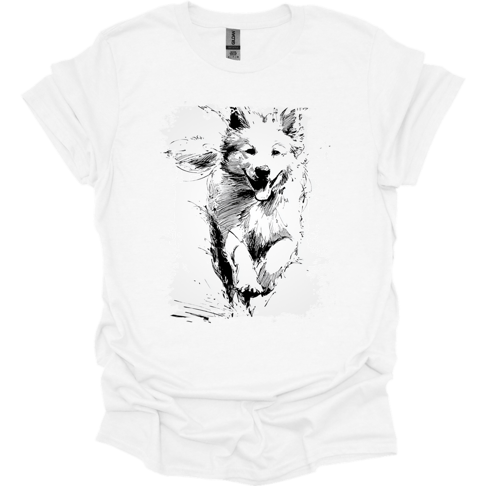 Samoyed - Running Dog T-Shirt - White