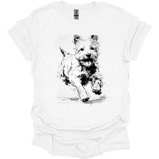 West Hightland White Terrier - Running Dog T-Shirt - White