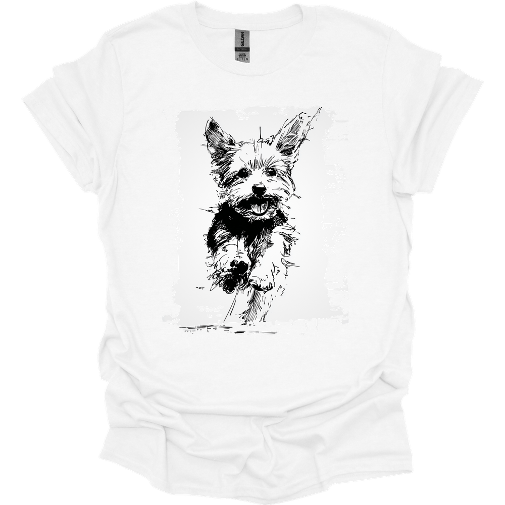 Yorkshire Terrier - Running Dog T-Shirt - White
