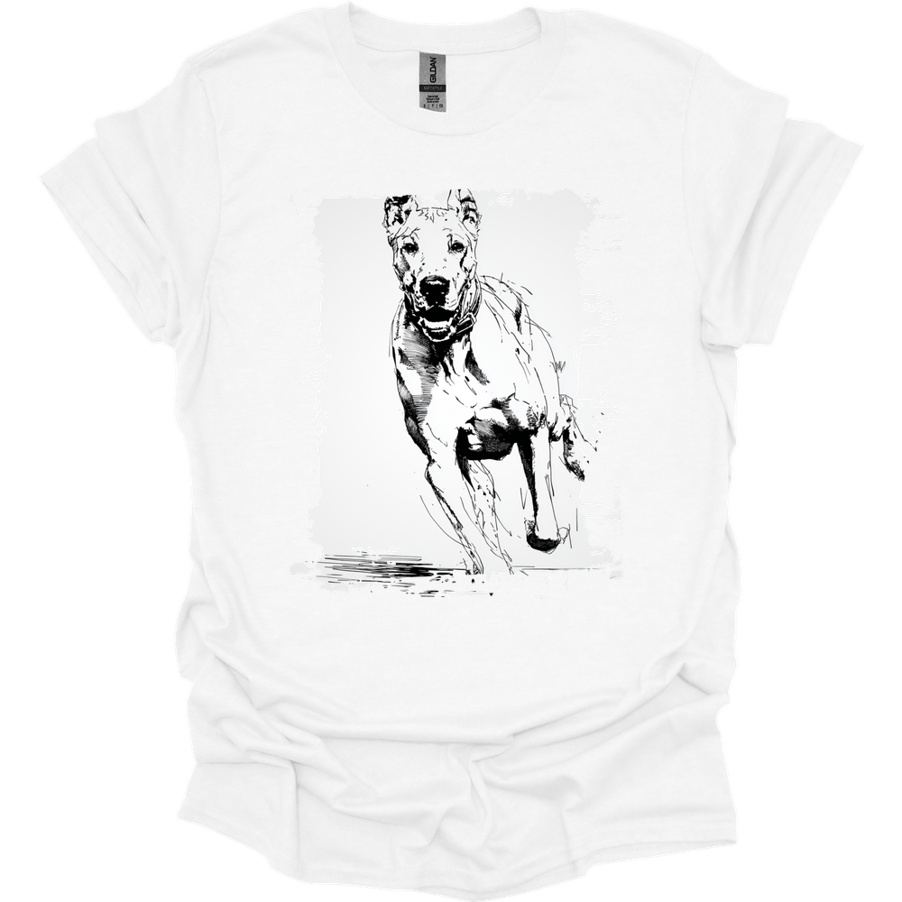 Great Dane - Running Dog T-Shirt - White