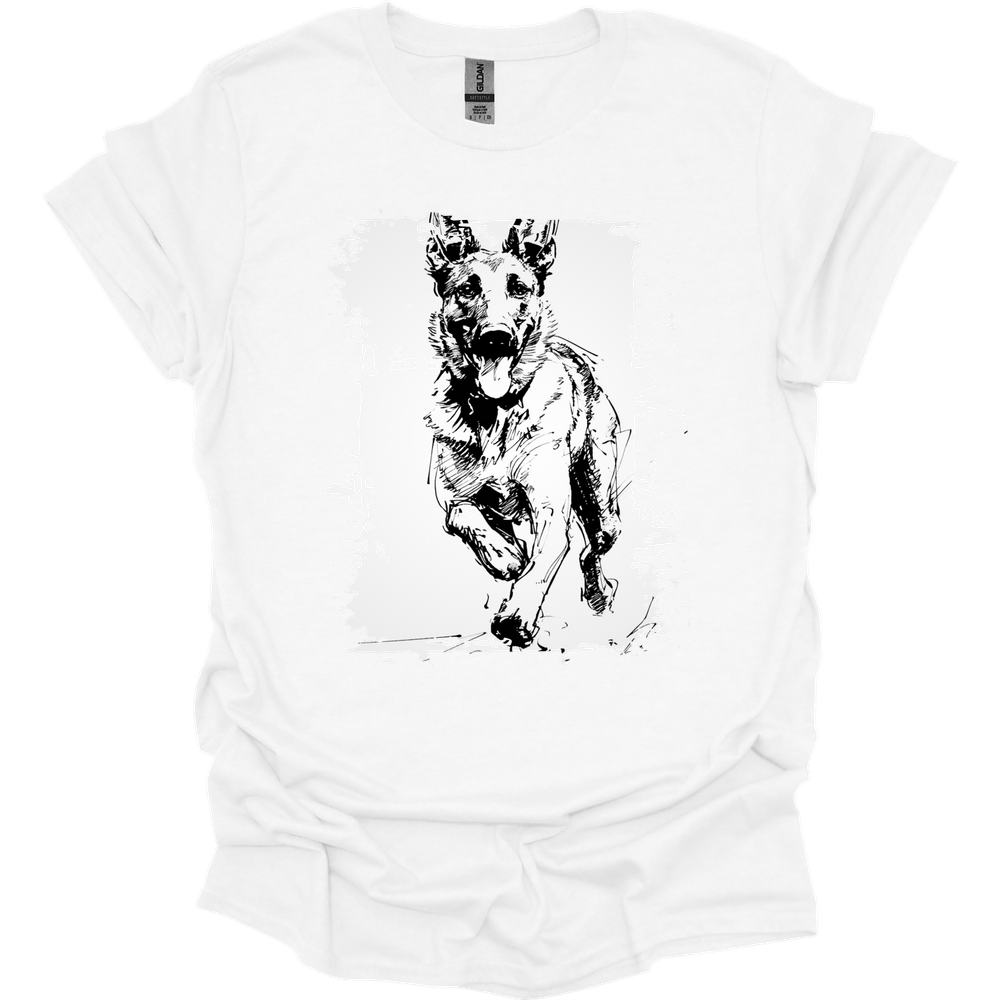 Dutch Shepherd - Running Dog T-Shirt - White