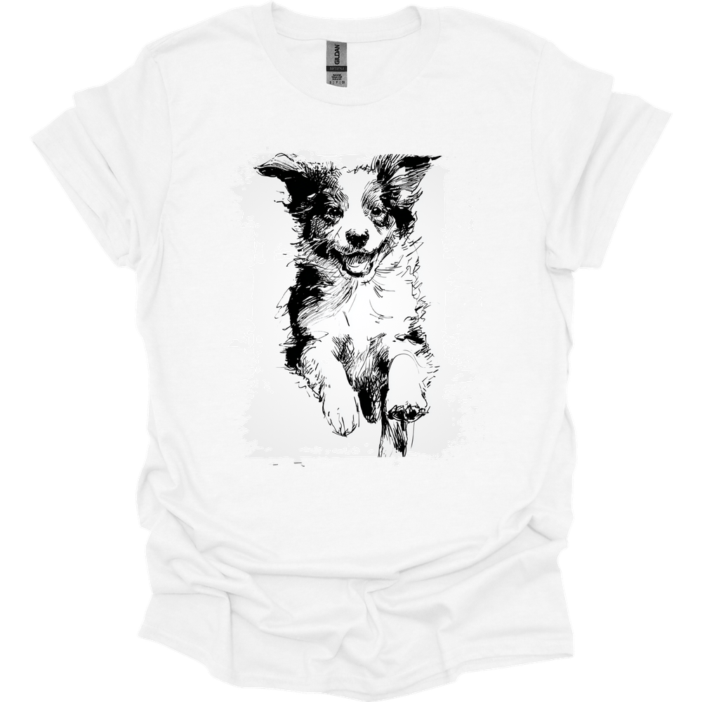 Miniature American Shepherd - Running Dog T-Shirt - White