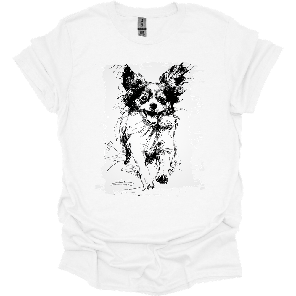 Papillon - Running Dog T-Shirt - White