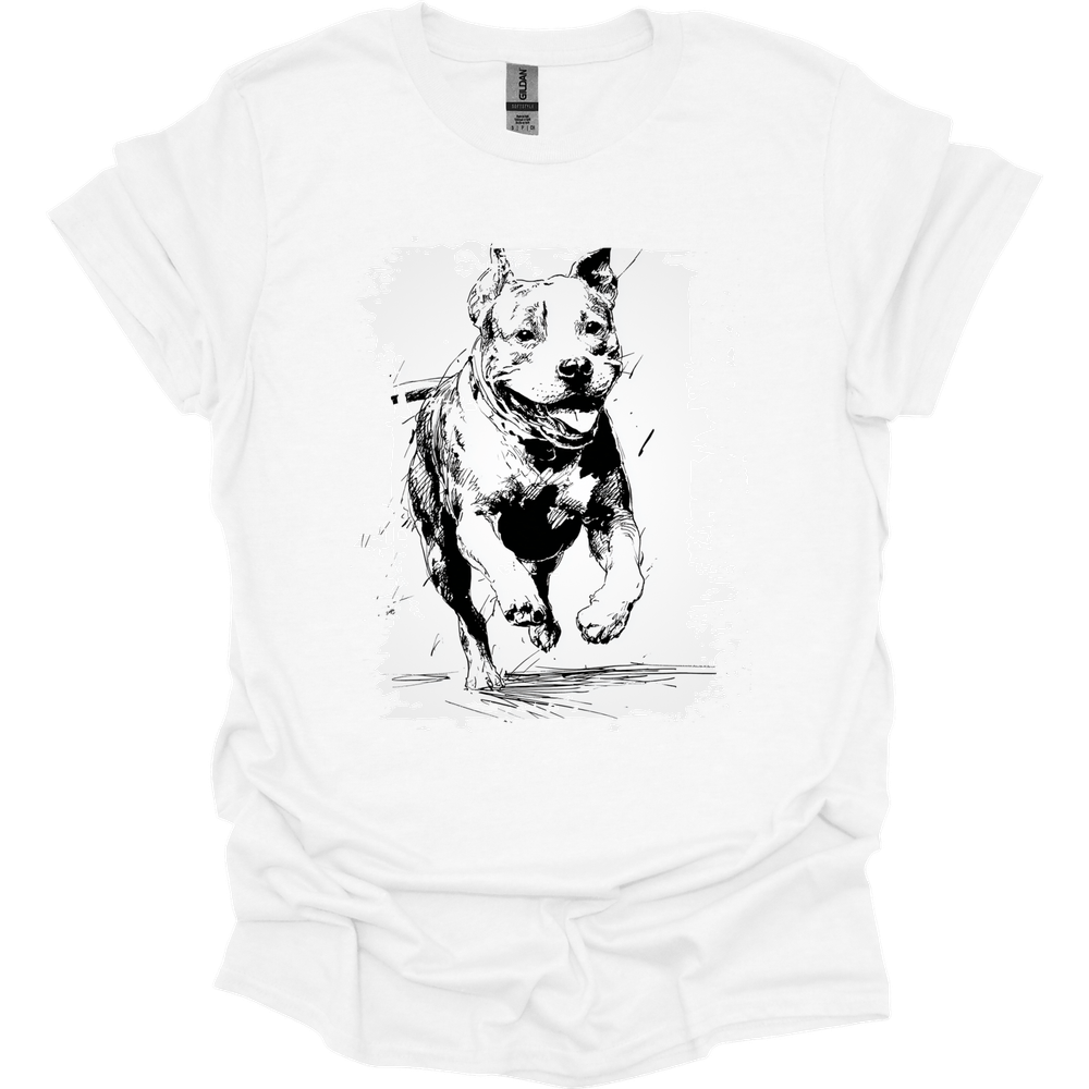 Pitbull - Running Dog T-Shirt - White
