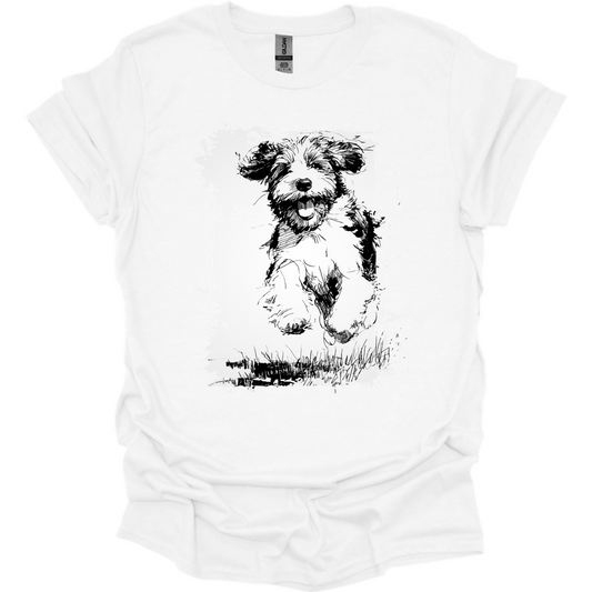 Portuguese Water Dog - Running Dog T-Shirt - White