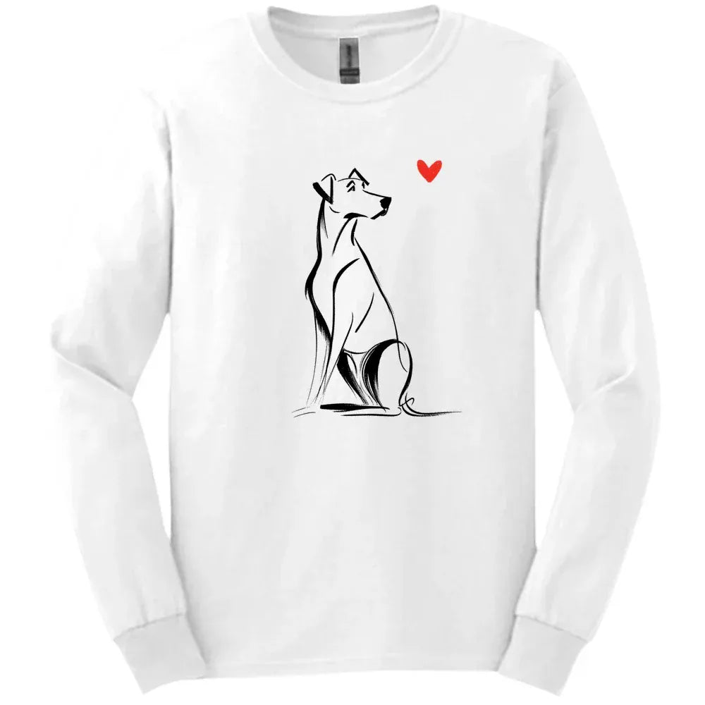 Rhodesian Ridgeback - Sketch Dog Long Sleeve Tee - White