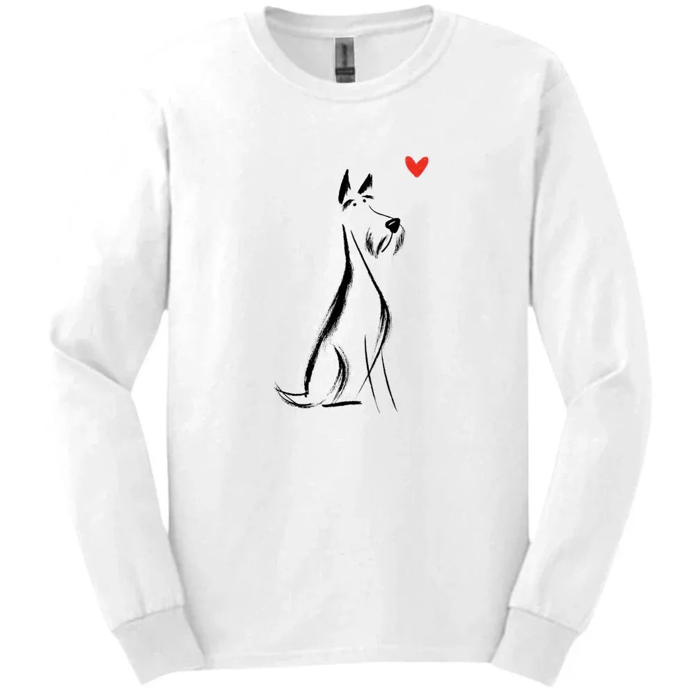 Kerry Blue Terrier - Sketch Dog Long Sleeve Tee - White