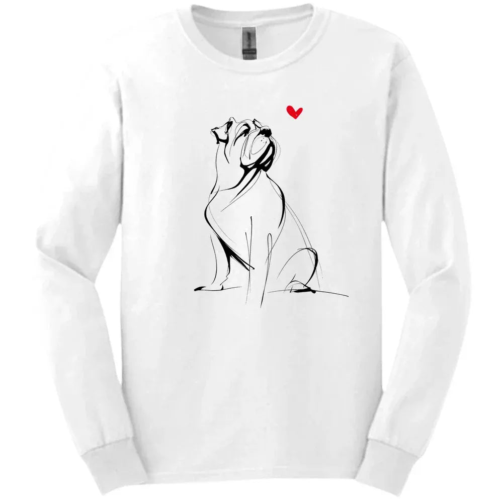 Mastiff - Sketch Dog Long Sleeve Tee - White