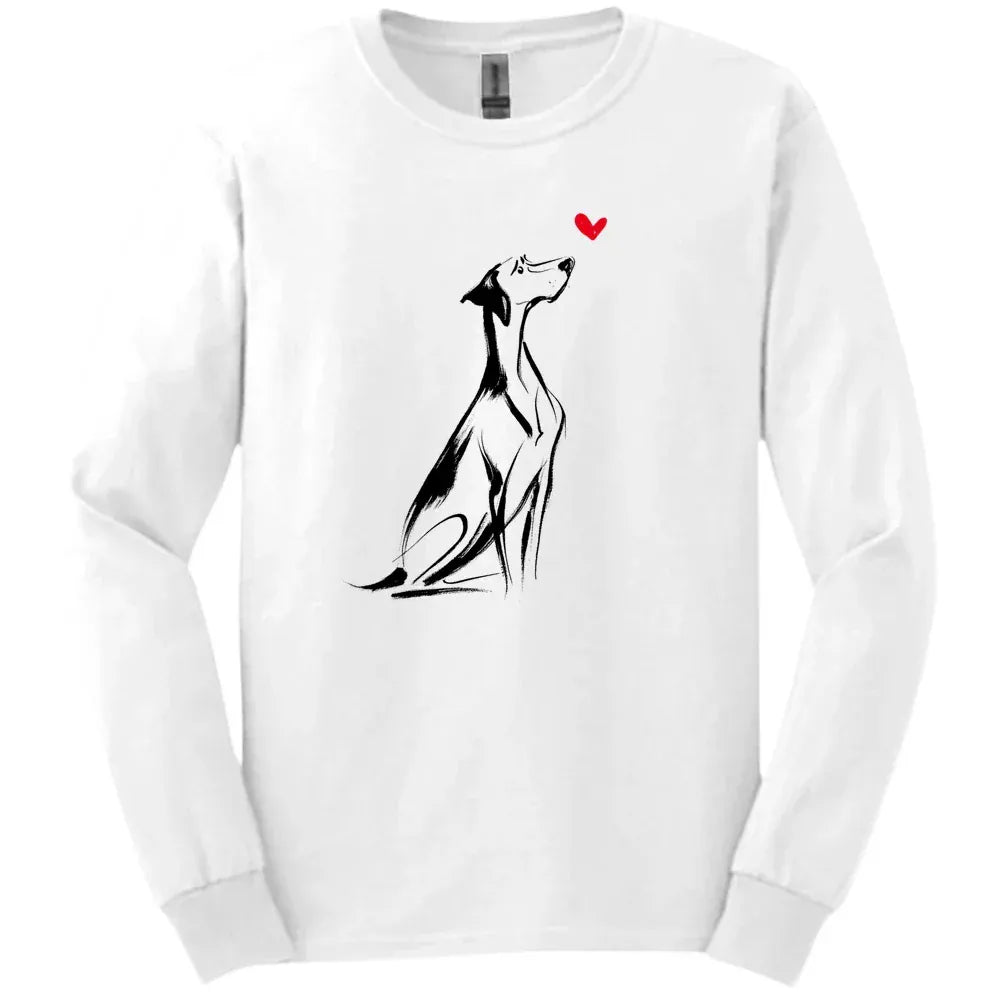 German Shorthaired Pointer - Sketch Dog Long Sleeve Tee - White