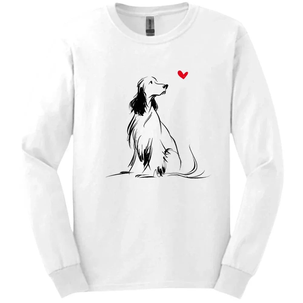 English Springer Spaniel - Sketch Dog Long Sleeve Tee - White