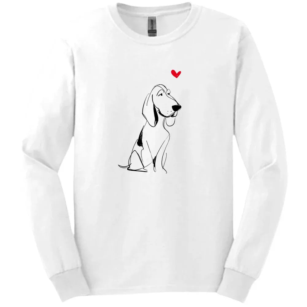 Bracco Italiano - Sketch Dog Long Sleeve Tee - White