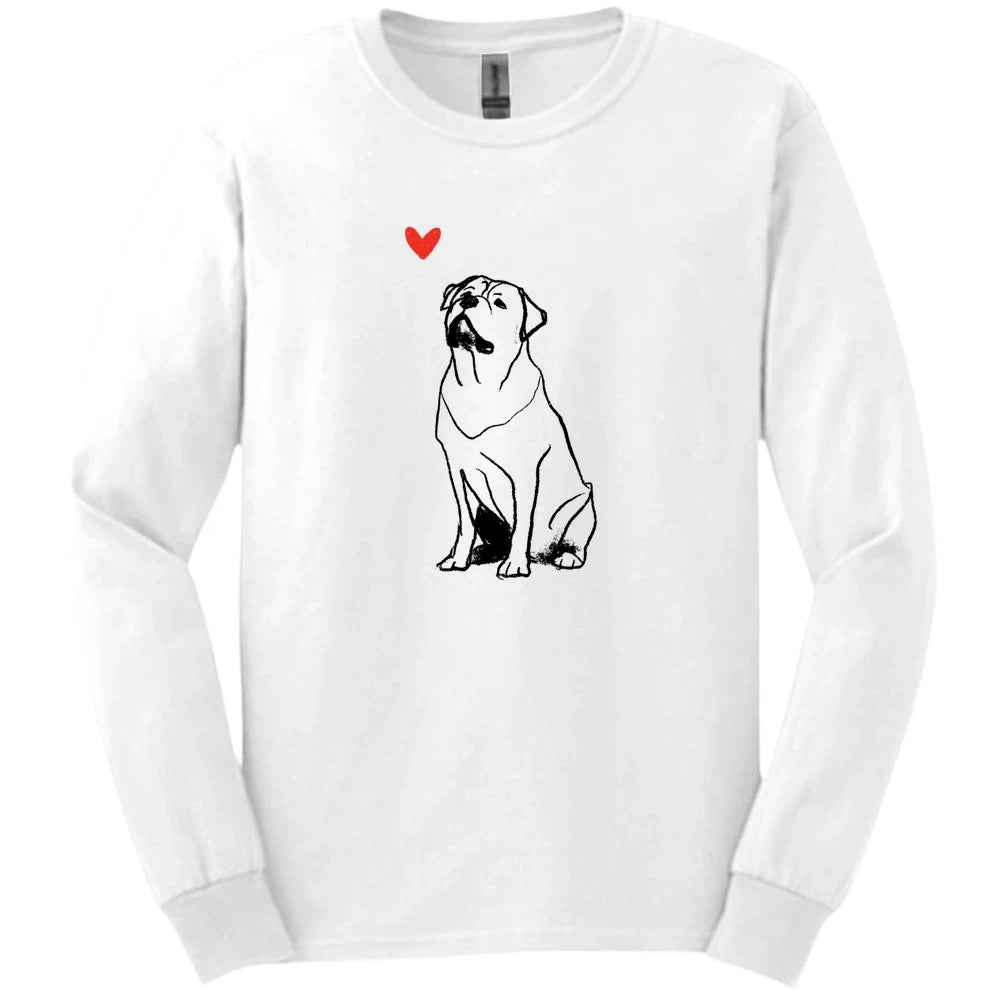 Rottweiler - Sketch Dog Long Sleeve Tee - White