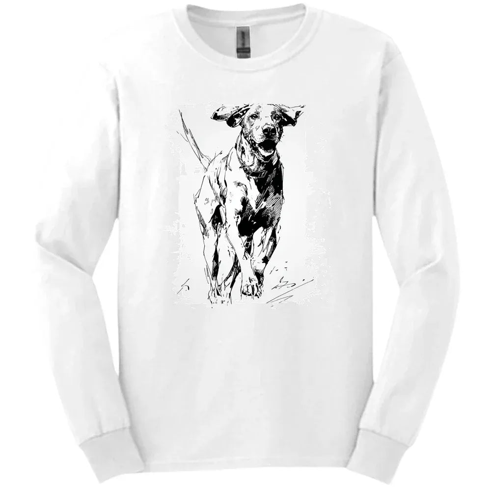 German Shorthaired Pointer - Running Dog Long Sleeve Tee - White