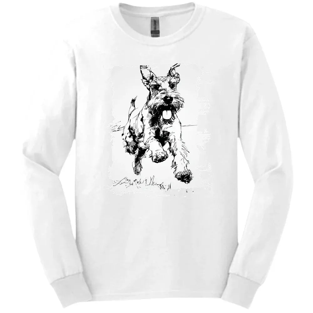 Giant Schnauzer - Running Dog Long Sleeve Tee - White