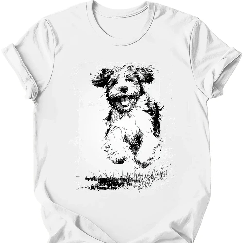 Portuguese Water Dog - Running Dog T-Shirt - White