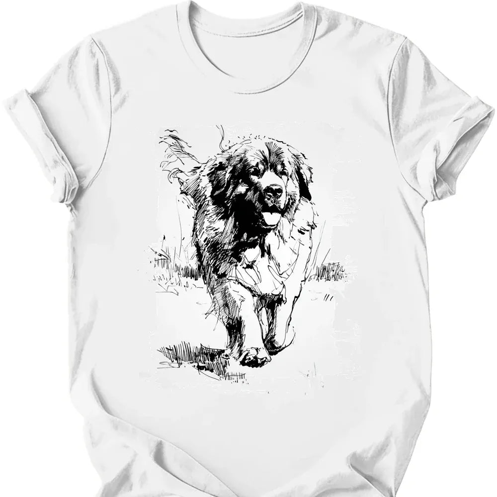 Newfoundland - Running Dog T-Shirt - White