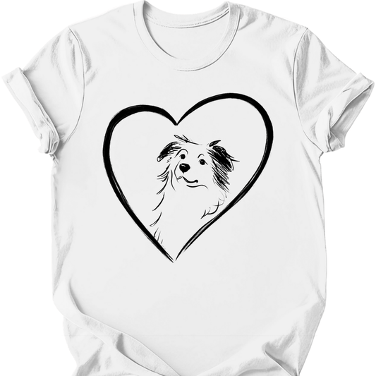 Miniature American Shepherd - Heart Dog T-Shirt - White