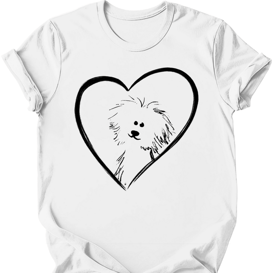 Bichon Frise - Heart Dog T-Shirt - White