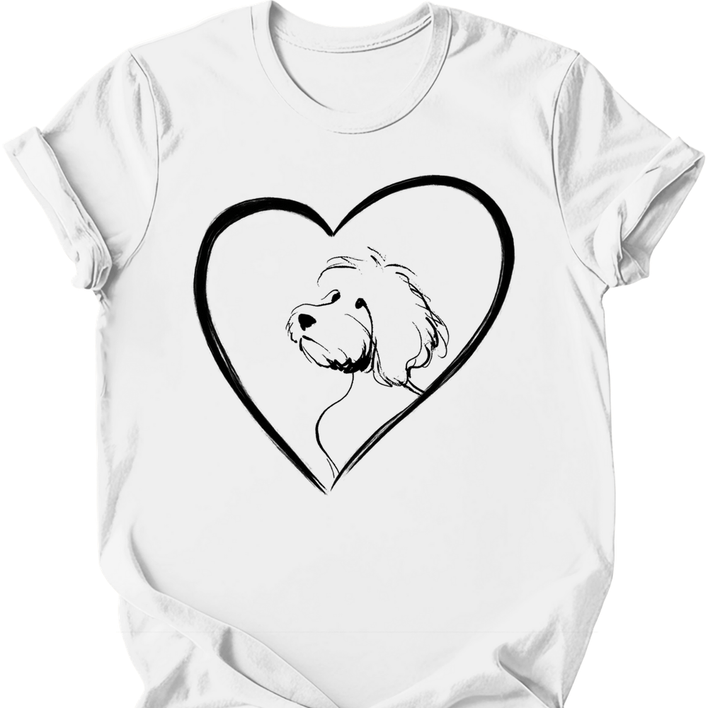 Cavapoo - Heart Dog T-Shirt - White