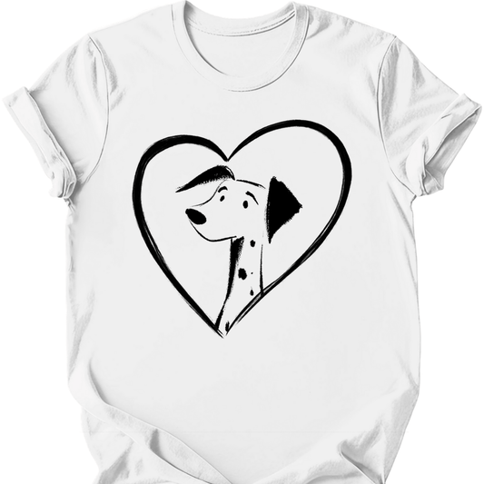 Dalmatian - Heart Dog T-Shirt - White