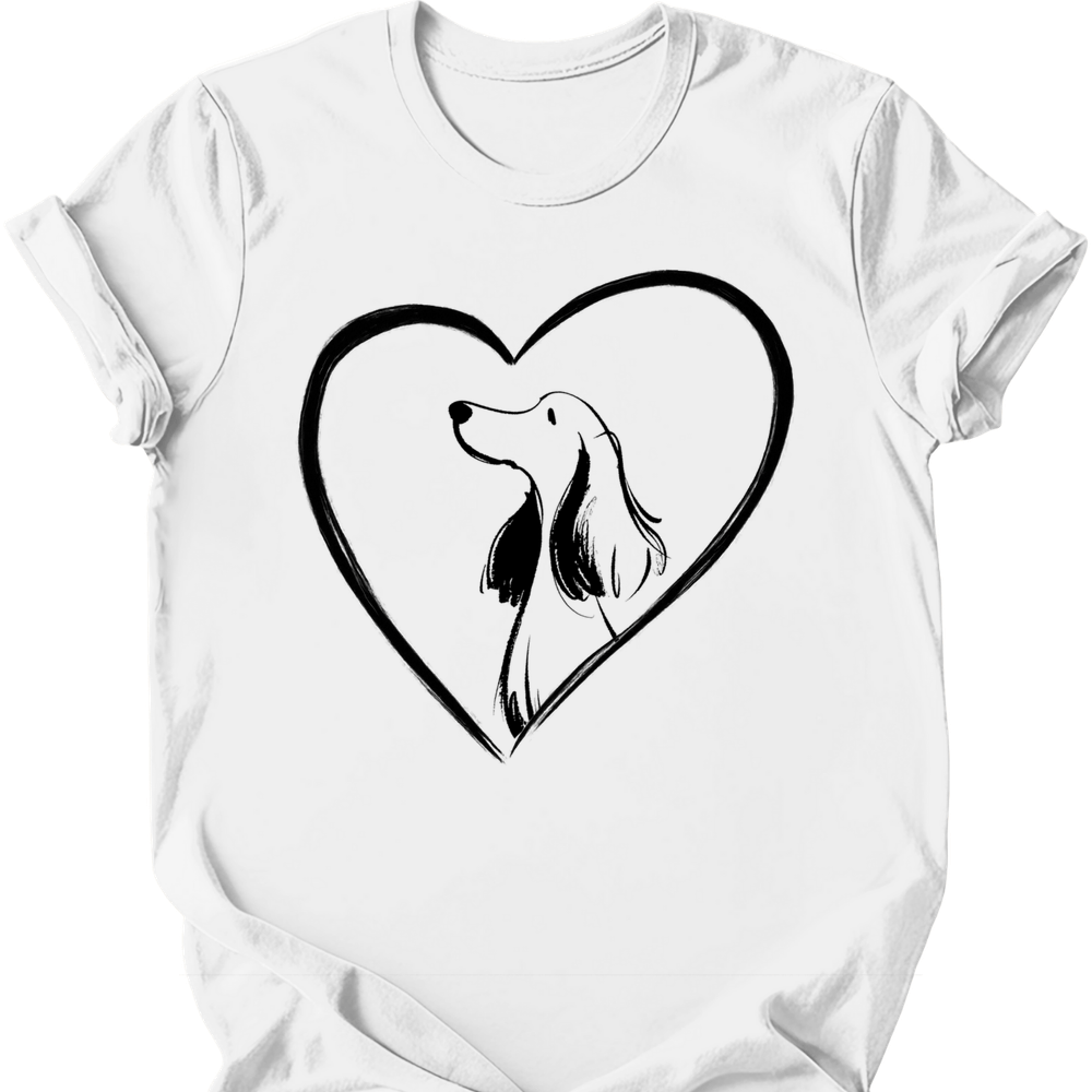 Cocker Spaniel - Heart Dog T-Shirt - White