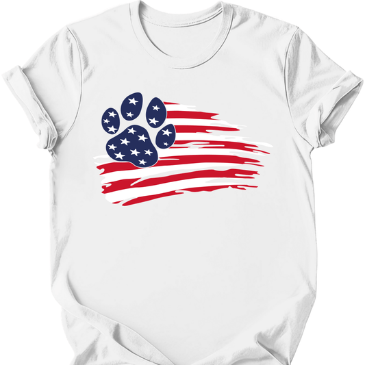 Paws and Stripes T-Shirt - White