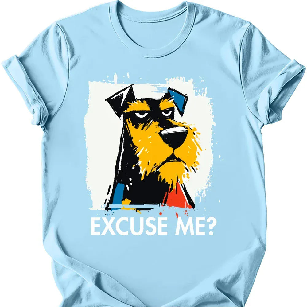 Airedaleexcuse me tee light blue