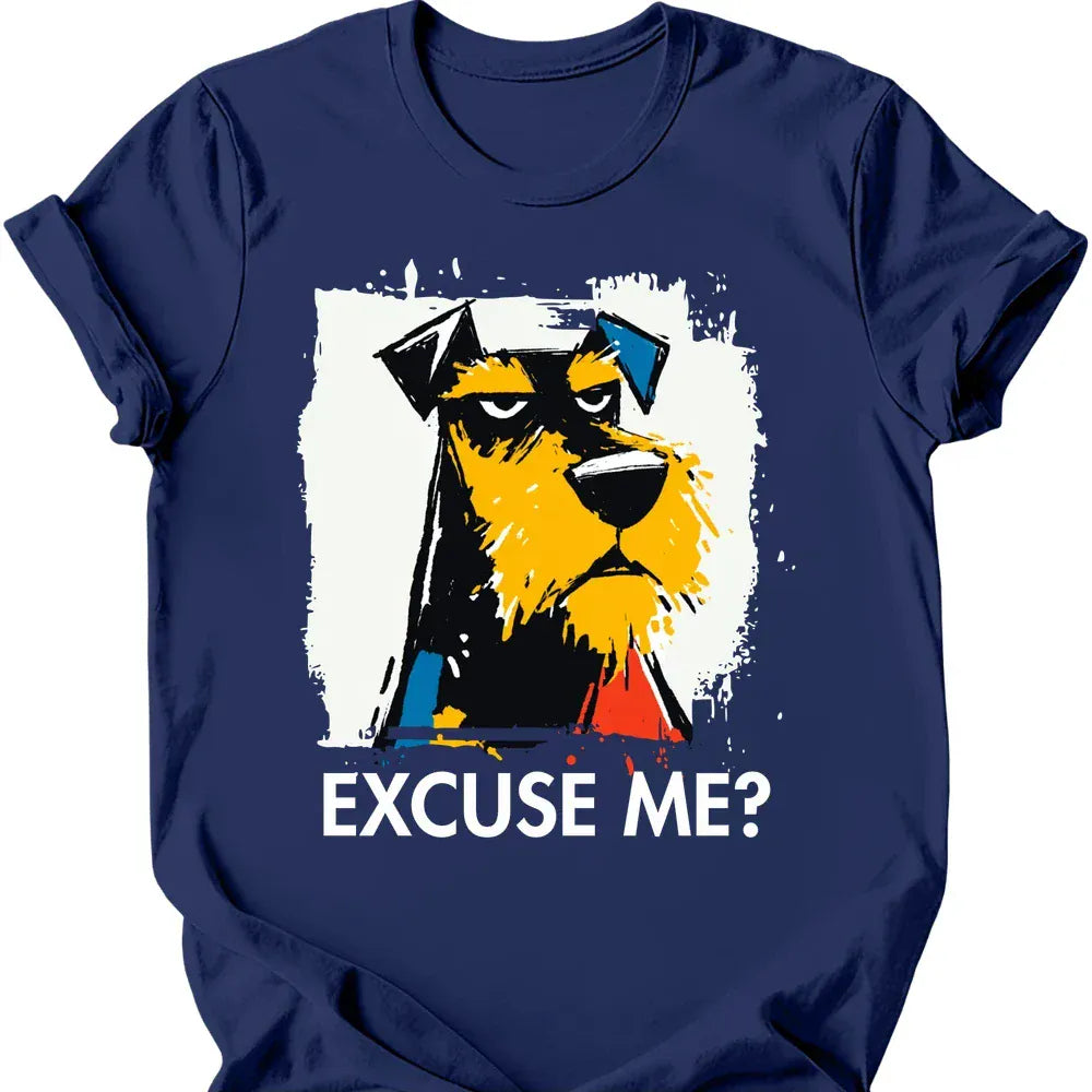 Airedale excuse me tee navy