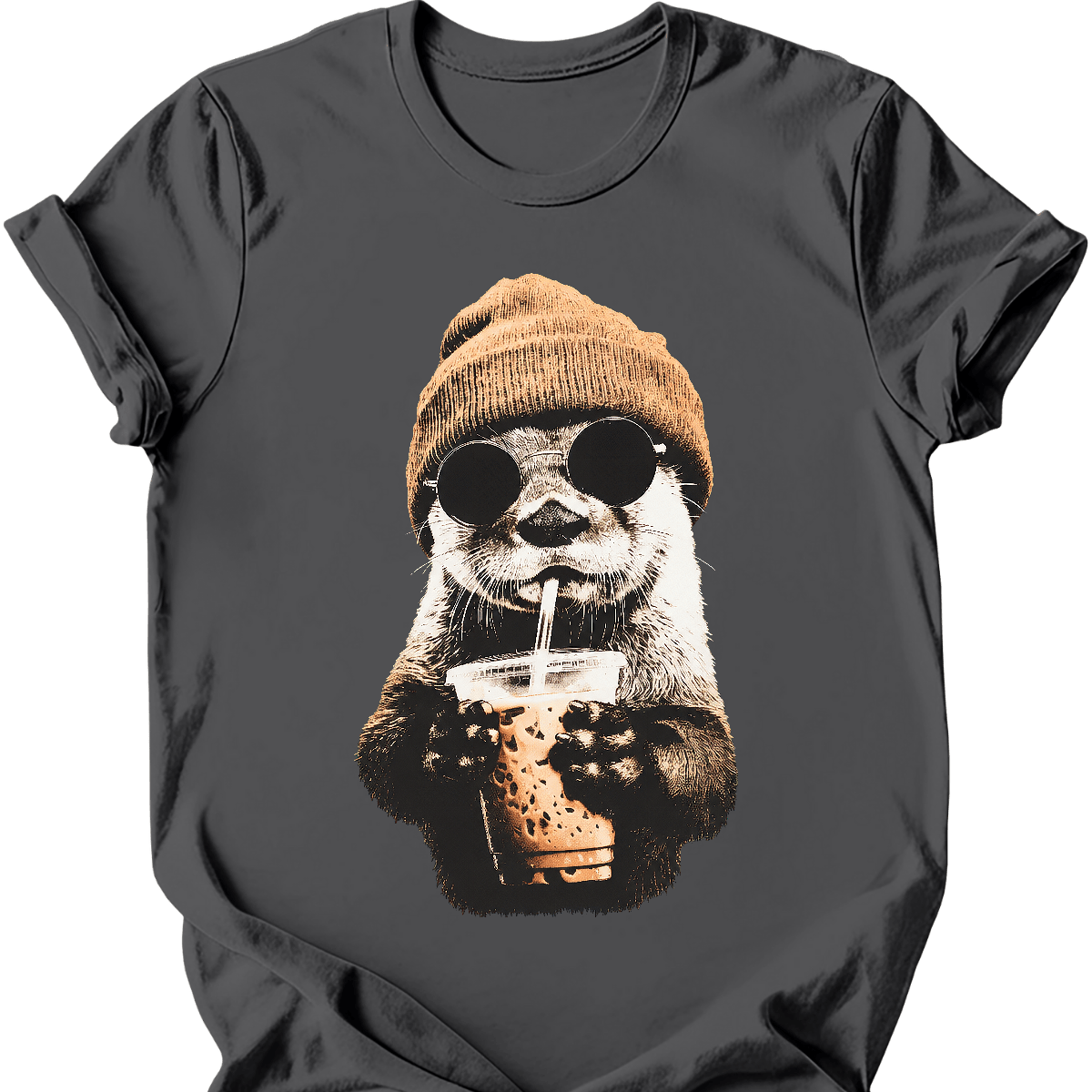 akita hipster dog tee charcoal