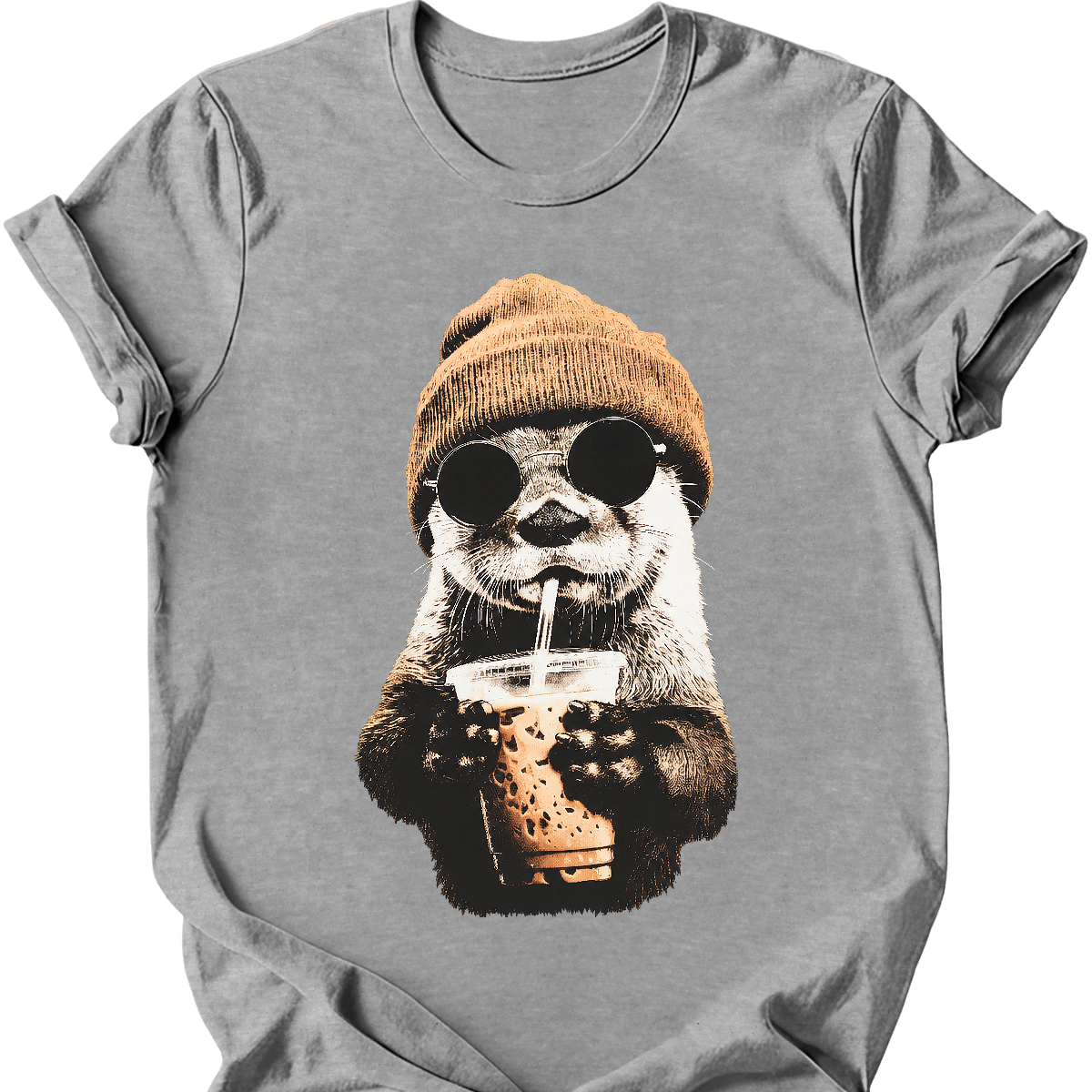 akita hipster dog tee sport grey