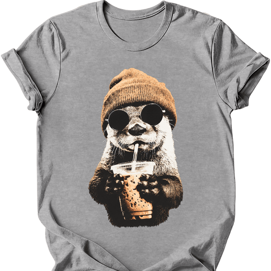 akita hipster dog tee sport grey