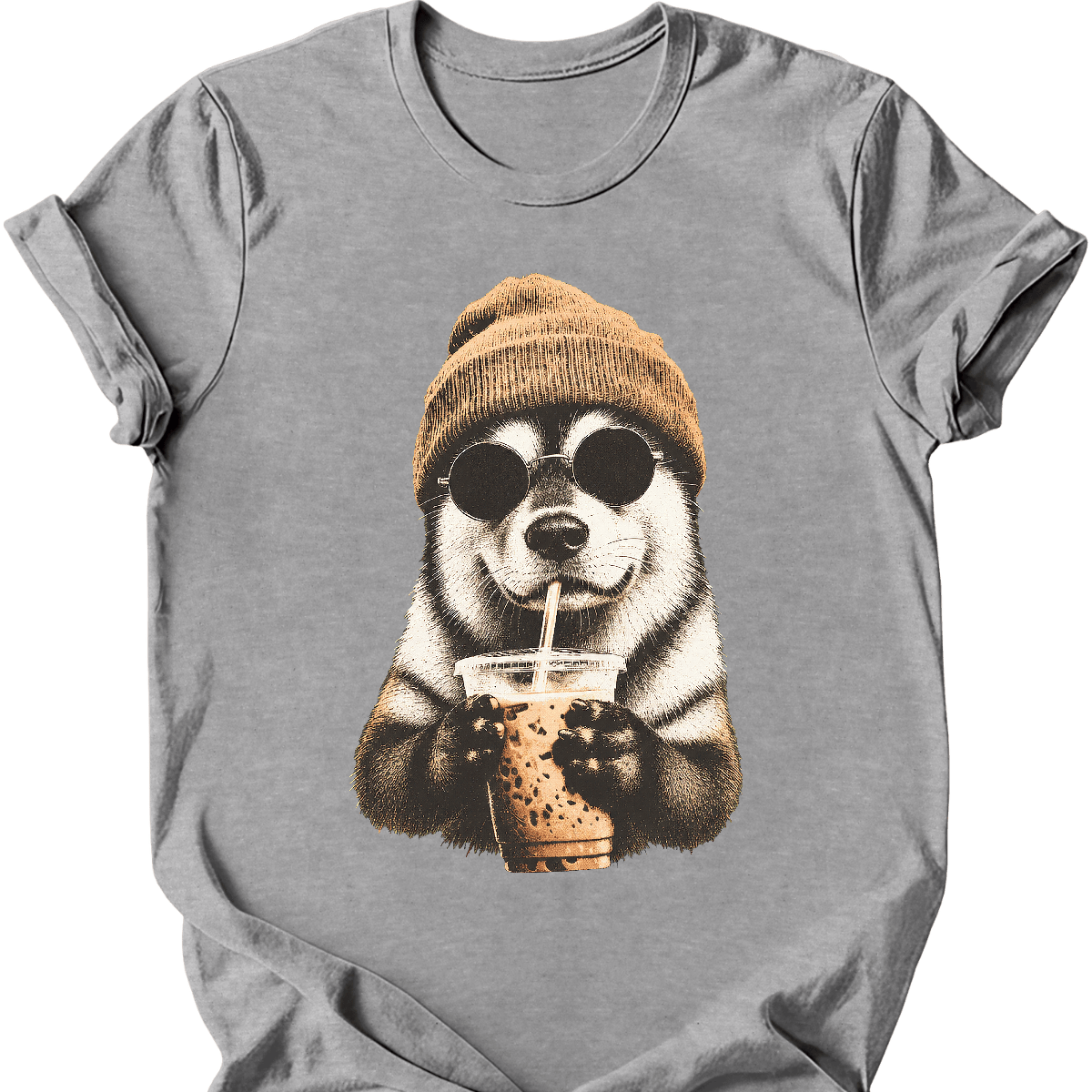 alaskan malamute hipster dog tee sport grey
