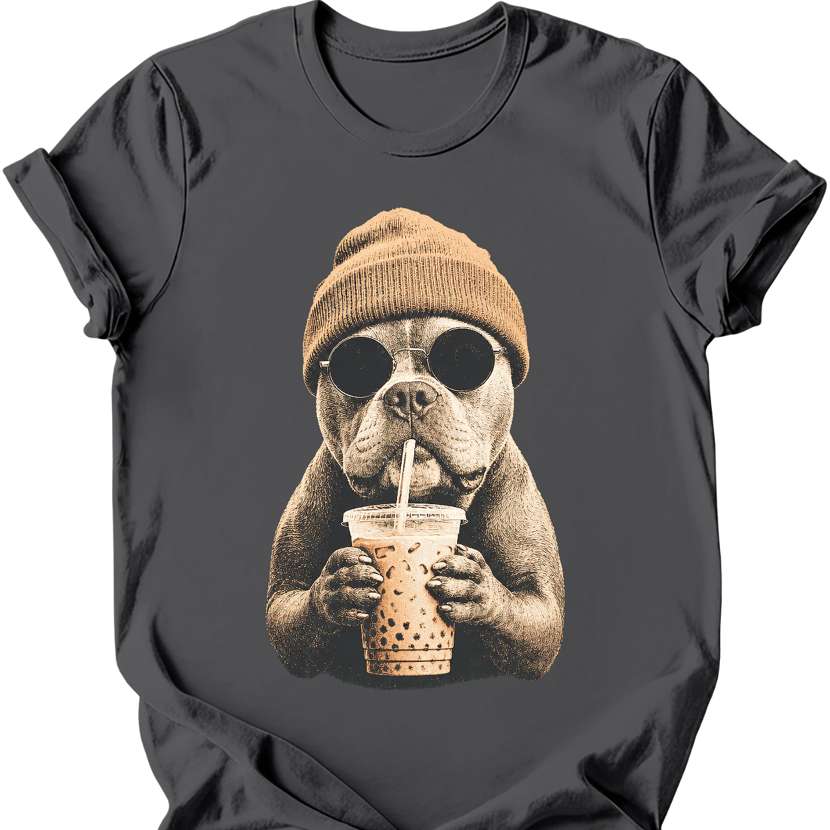 american bully hipster dog tee charcoal