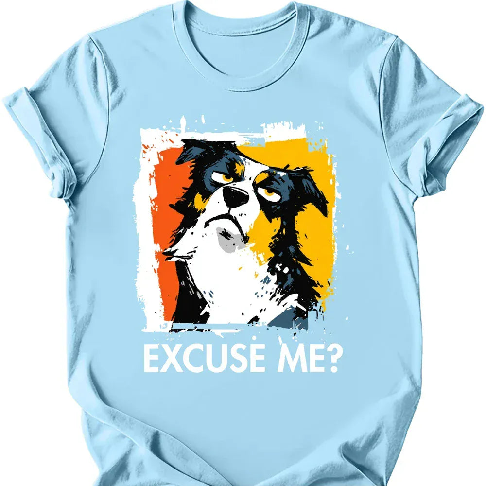 Australian Shepherd excuse me tee light blue