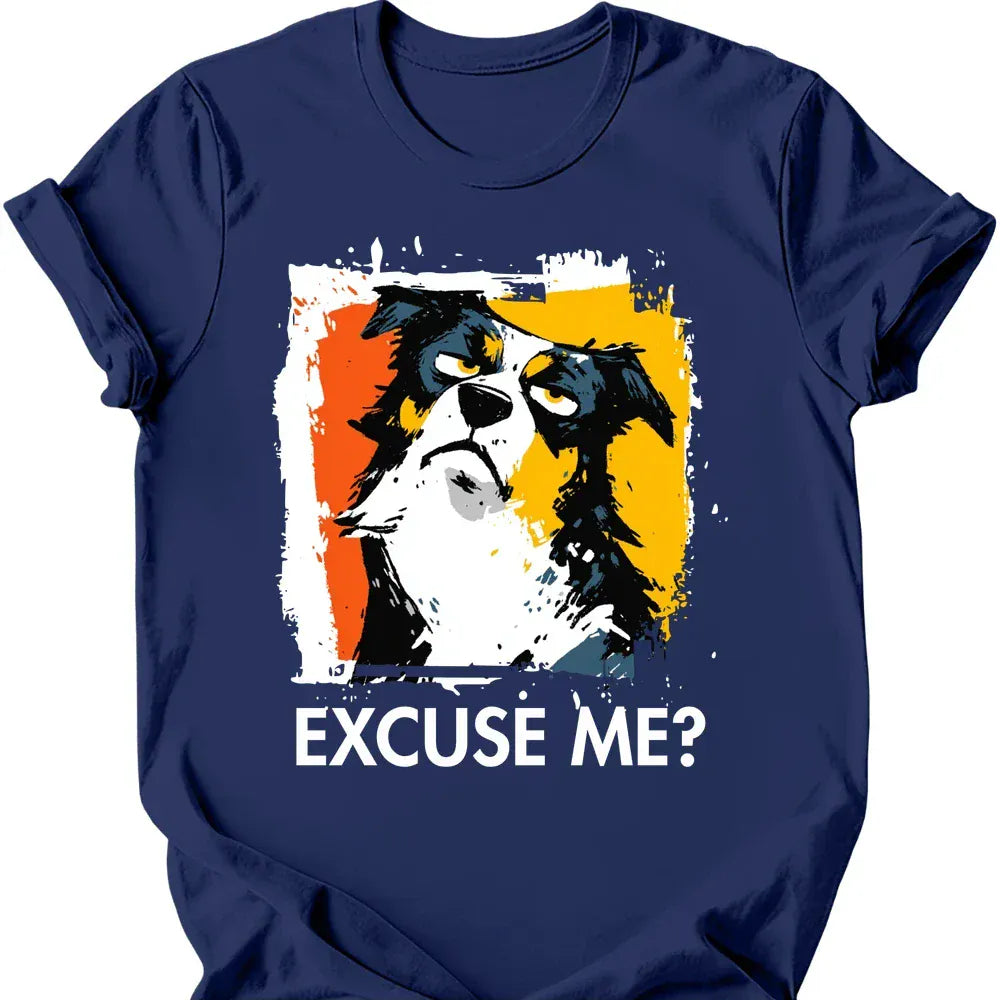Australian Shepherd excuse me tee navy