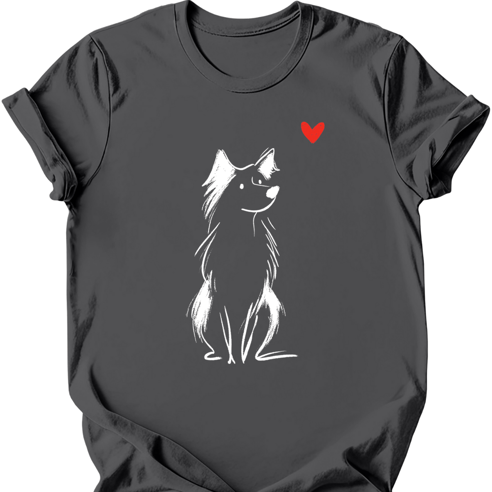 Australian Shepherd sketch tee charcoal