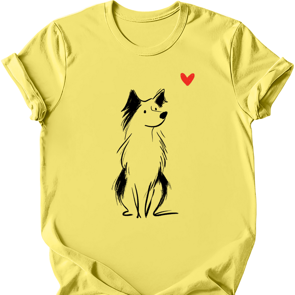 Australian Shepherd sketch tee cornsilk