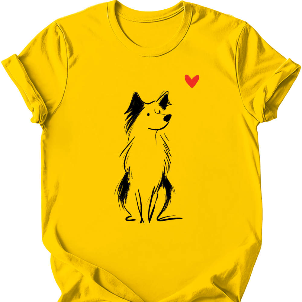 Australian Shepherd sketch tee daisy