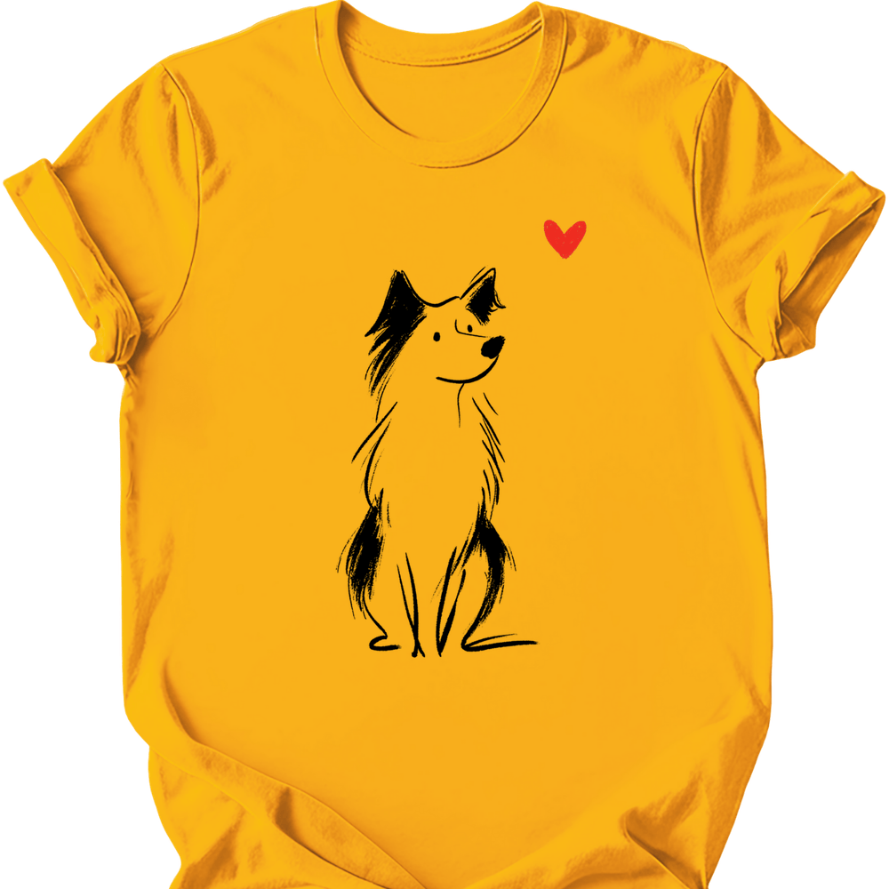 Australian Shepherd sketch tee gold