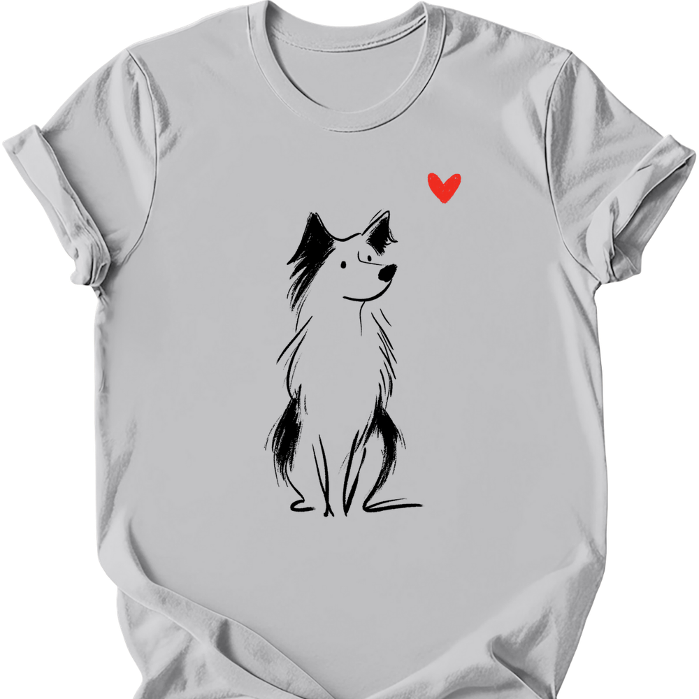 Australian Shepherd sketch tee ice grey