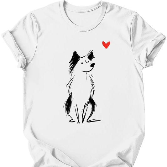 Australian Shepherd sketch tee white
