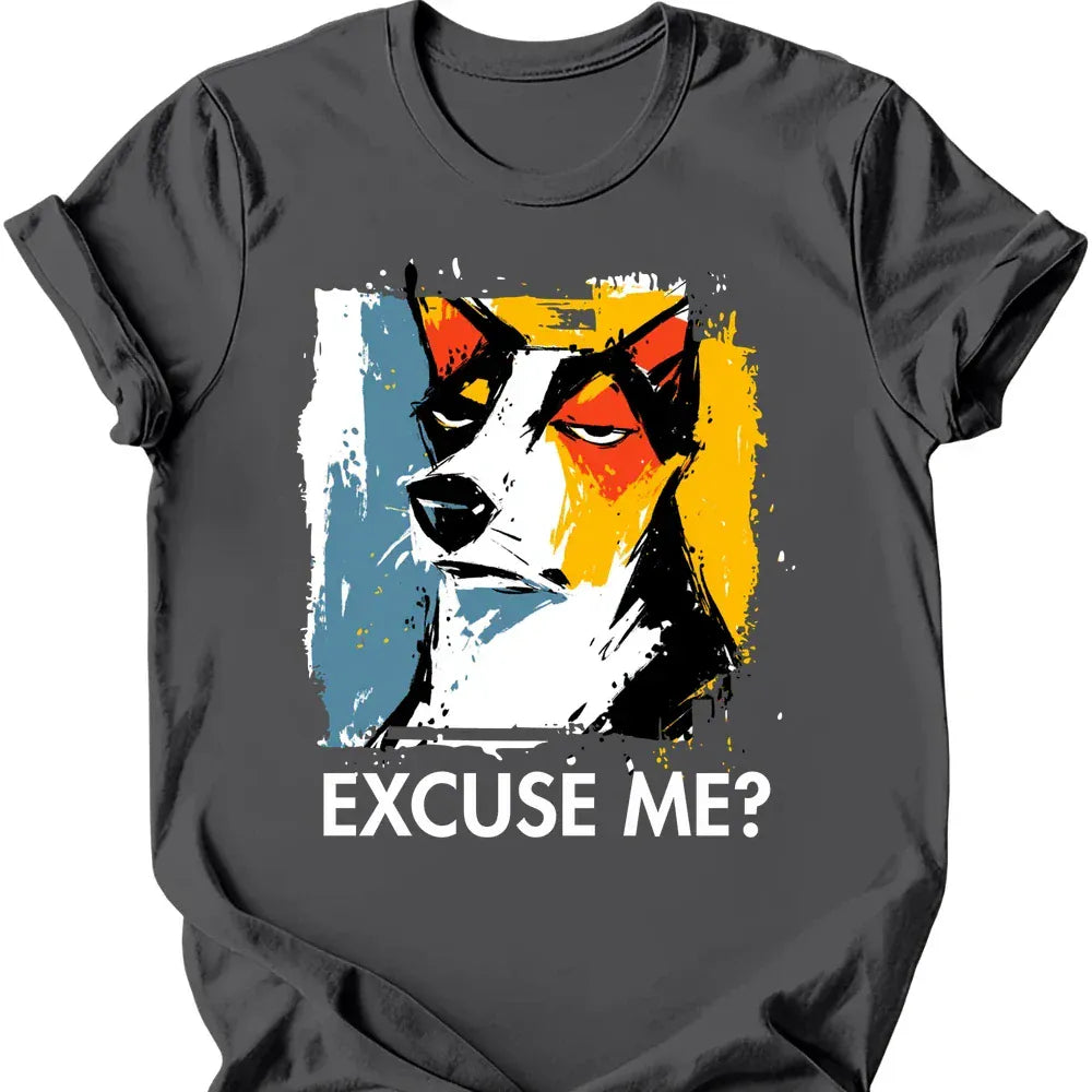 Basenji excuse me tee charcoal
