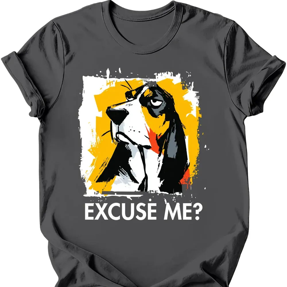 Basset Hound excuse me tee charcoal