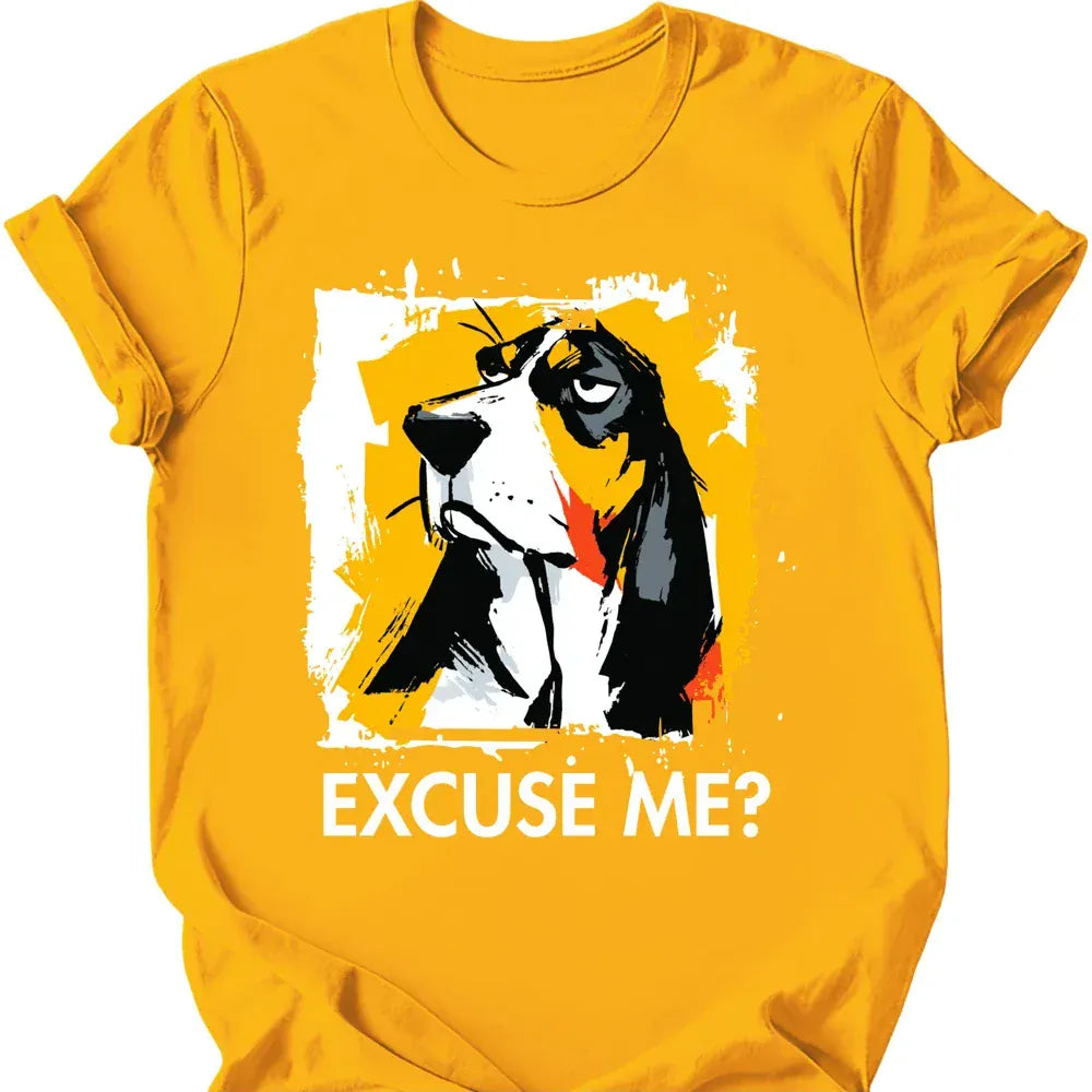 Basset Hound excuse me tee gold